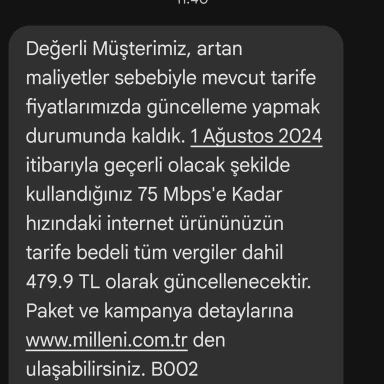 Millenicom Sözleşme Ortasında Haksız Ücret Artışı.