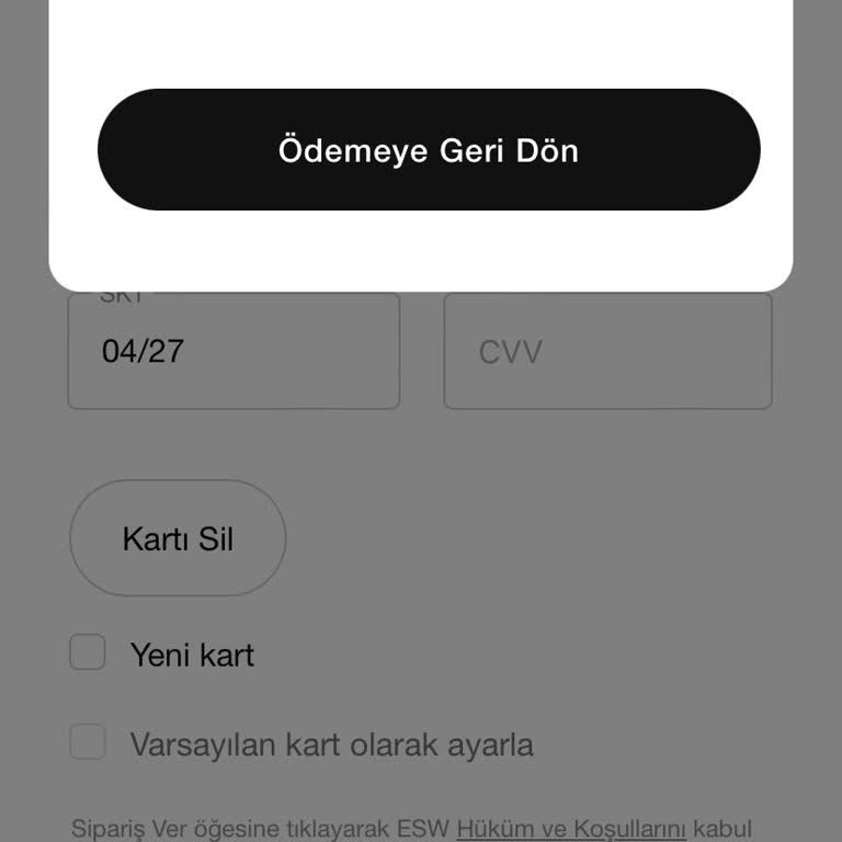 Nike Mastercard Ödemeni İşleyemedi Hatası Alıyorum