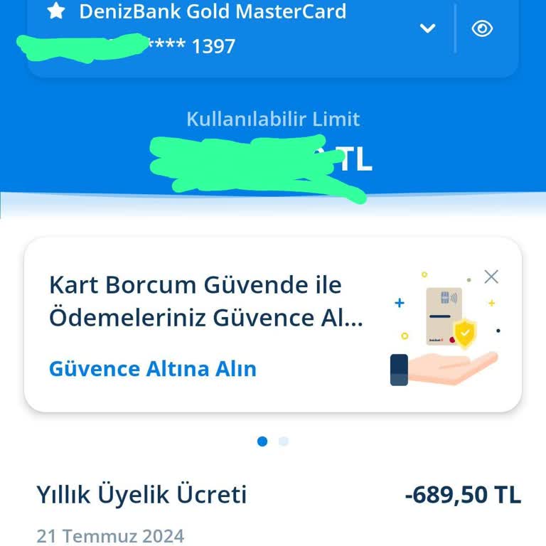Denizbank Gold Master Kart Üyelik Aidatı İadesi