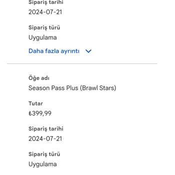 Brawl Stars Oyunu Bilgim Dışında Elmas Satıp Faturaya Yansıtmış.