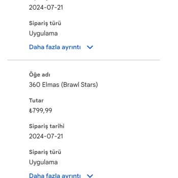 Brawl Stars Oyunu Bilgim Dışında Elmas Satıp Faturaya Yansıtmış.
