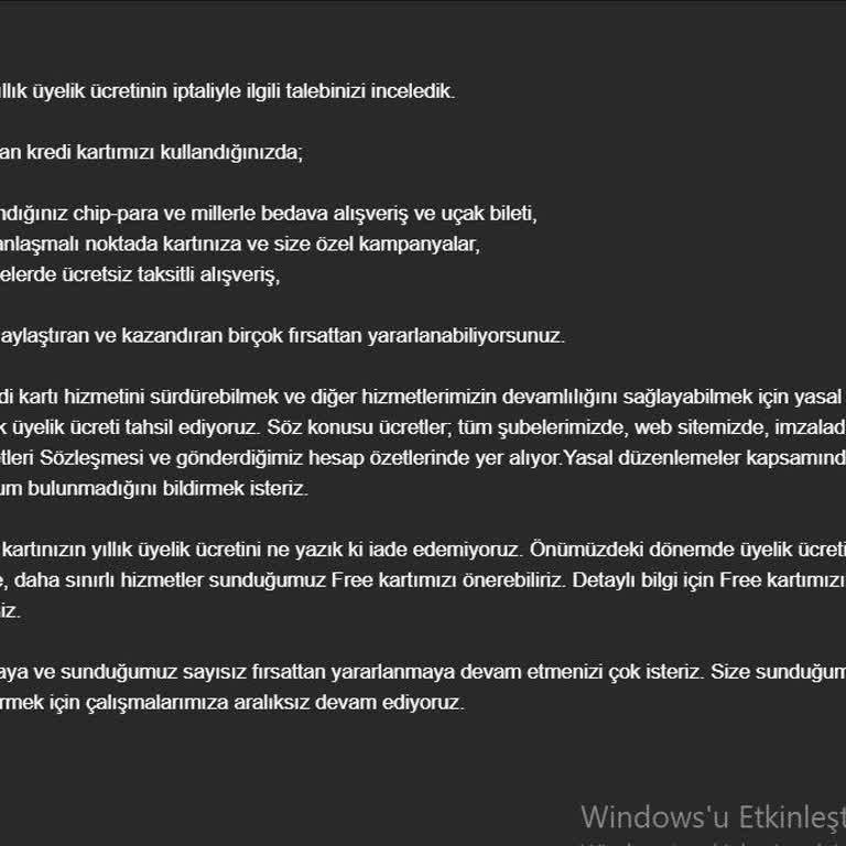 Akbank Kart Aidatı Kesintisi