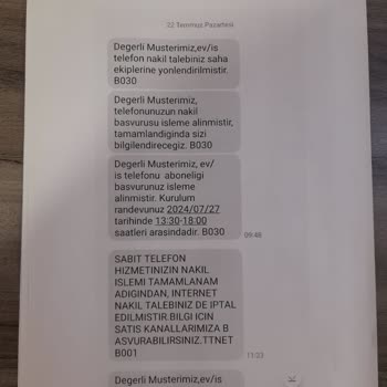 Türk Telekom Bilgim Dışı Gerçekleşen Nakil İşlemi