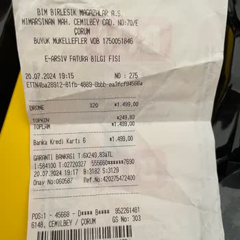 BİM Corby Drone İade Almıyorlar