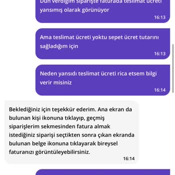 Getir Teslimat Bedeli Alındı Ve Canlı Destek Çok Kötü