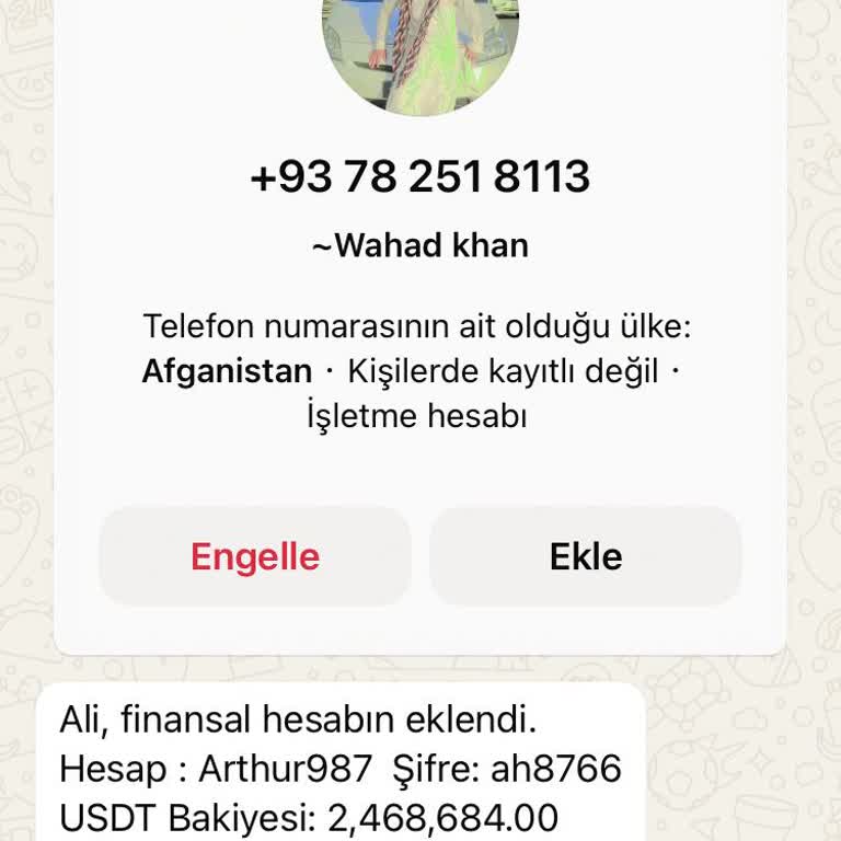 WhatsApp Ağı Üzerinden Yabancı Hesap Gelimi