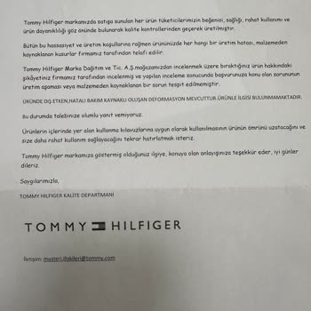 Tommy Hilfiger Tshirt Renk Şikayeti Mağduriyet