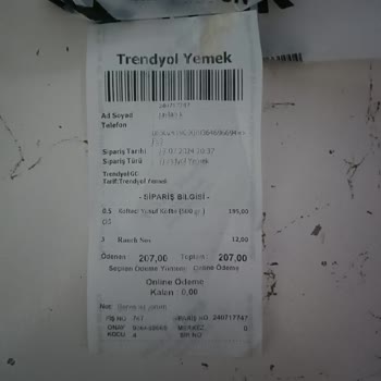 Trendyol Yemek Eksik Ürün Ve Yapılmayan İade