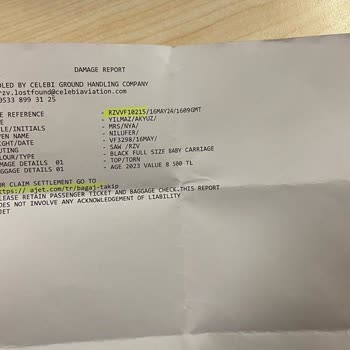 Ajet Havayolu Şirketi - Hasarlı Bebek Arabası