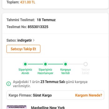 Sürat Kargo Kargom Hala Gelmiyor