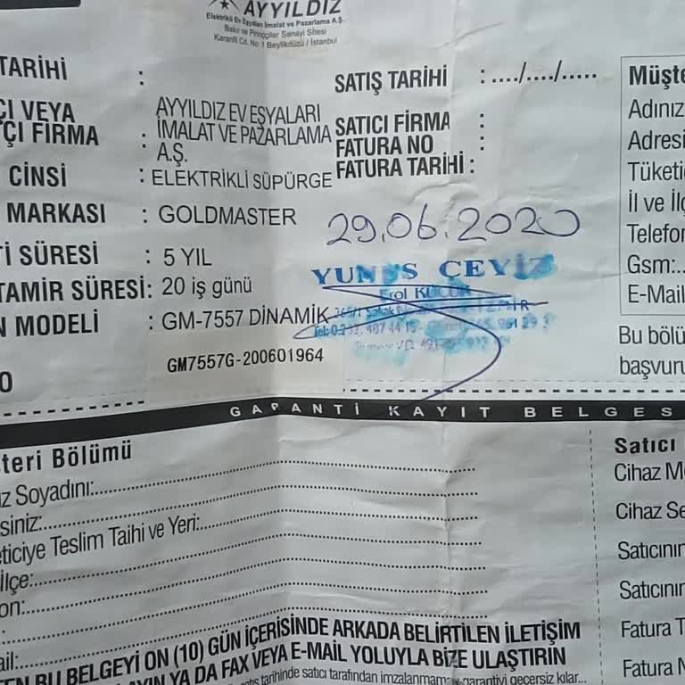 Goldmaster'den Şikayetçiyim Ürünün Yenisinin İstiyorum