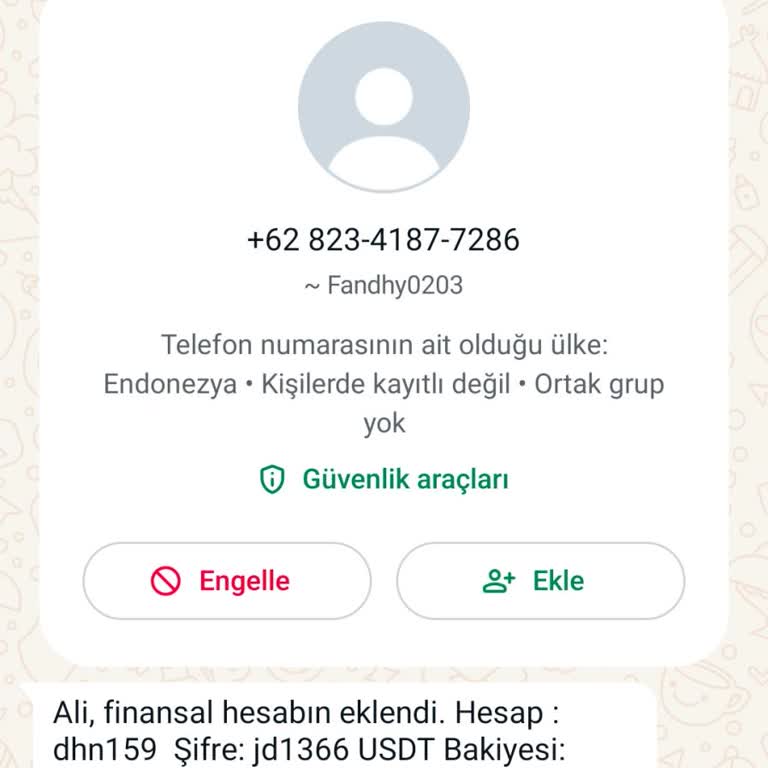 WhatsApp Yabancı Numara
