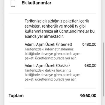 Vodafone Adımlı Aşım Ücreti Adı Altında Haksız Kazanç Elde Edilmesi