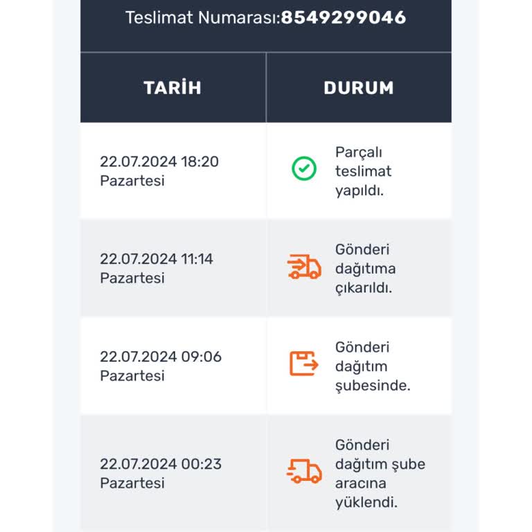 Sürat Kargo Parçalı Teslimat Sorunu