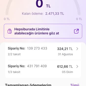 Hepsiburada Limitim Geri Çekildi