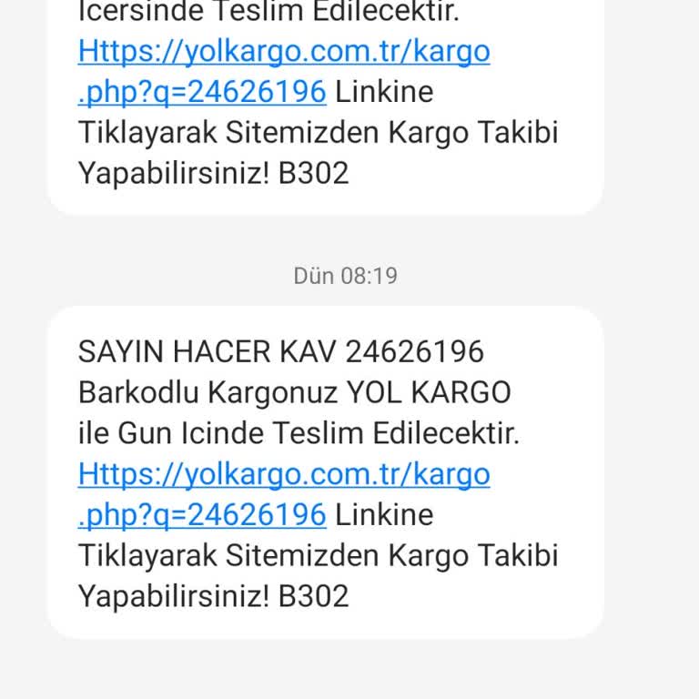 Yol Kargo Siparişim Elime Ulaşmadı