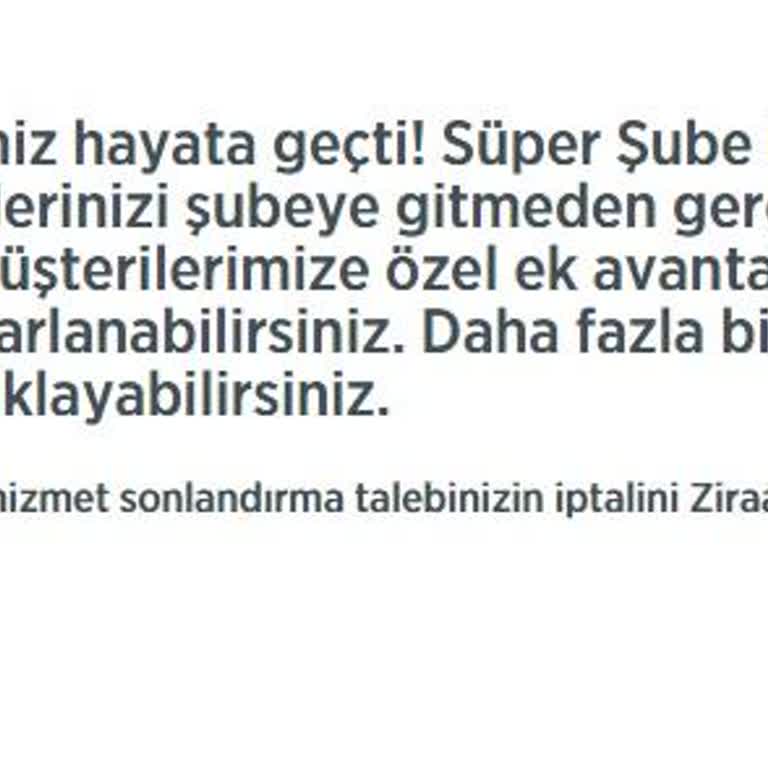 Ziraat Bankası Süper Şube Sorunu
