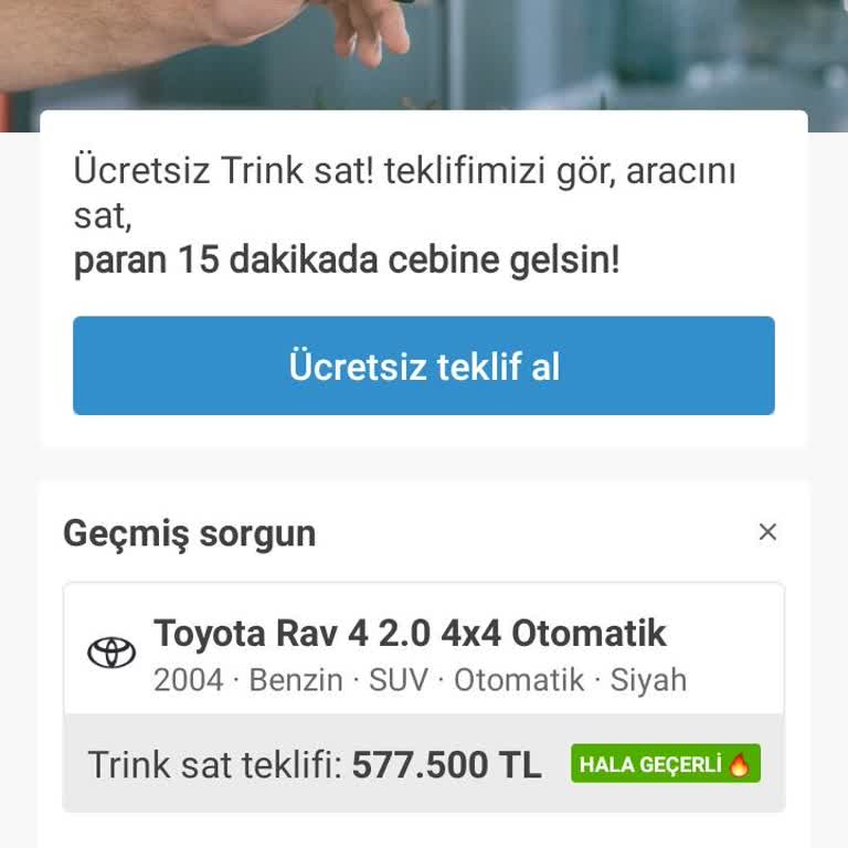 arabam.com Trink Sat Fiyat Teklifi