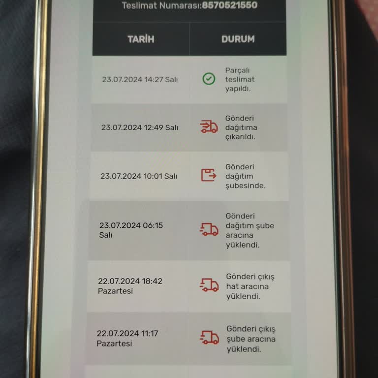 Sürat Kargo Parçalı Teslimat Konusu