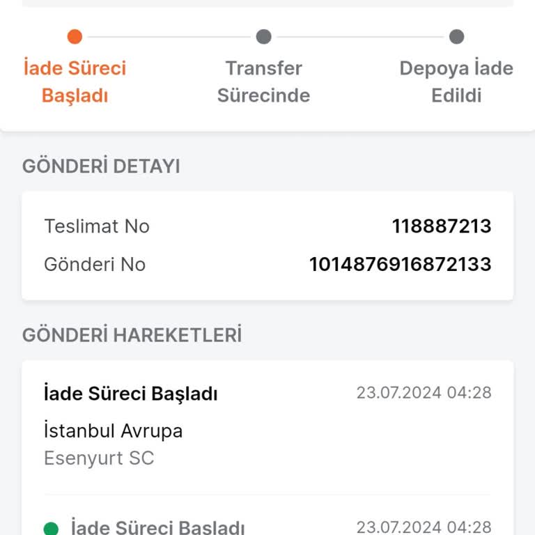 Trendyol Express Dolap Kayıp Kargo
