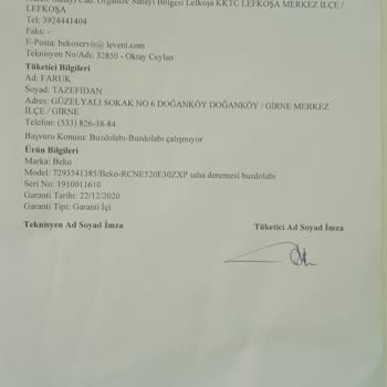 Beko Buzdolabı Arızasının Onarım Surecinde Yasanan Aksaklıklar.