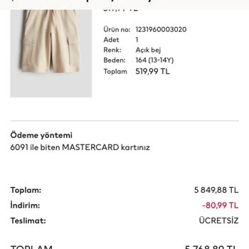 H&M 14 Gün Yasal Sürenin Üstünde Ödenmeyen Parayı İadesi