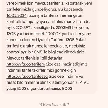 Vodafone Vermediği Hizmete Sürekli Fiyat Artırıyor