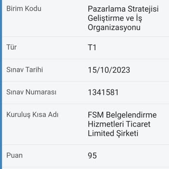 FSM Belgelendirme MYK Sınavı Mülakat İtirazı!