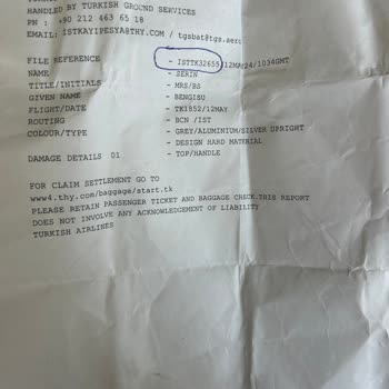 THY Uçuşunda Valiz Hasarı Ve Kötü Hizmet Deneyimi