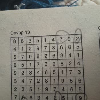 Evrensel İletişim Yayınları Sudoku Yanlış Çıkan Cevapları