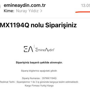 Emine Aydın Markasından Elime Bile Geçmeyen Ürün İçin İade Problemi