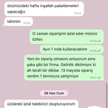 Emine Aydın Markasından Elime Bile Geçmeyen Ürün İçin İade Problemi