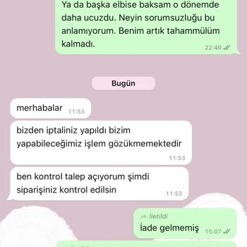 Emine Aydın Markasından Elime Bile Geçmeyen Ürün İçin İade Problemi
