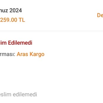 Aras Kargo Siparişim Elime Ulaşmadan İade Edildi Ve Haftalardır Ortada Yok