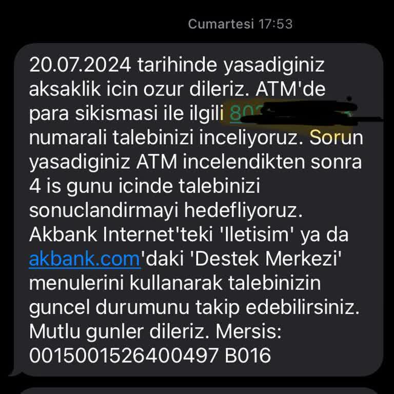 Akbank ATM'de Sıkışan Para İçin Çözüm Bekleyen Müşteri Mağduriyeti