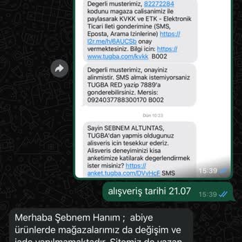Tuğba Giyim Yasaları Çiğniyor İade Veya Değişim Yapmıyor
