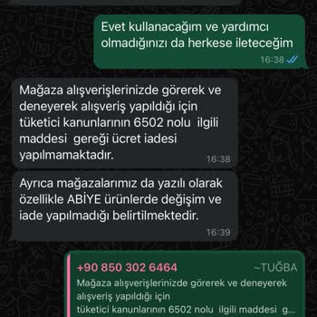 Tuğba Giyim Yasaları Çiğniyor İade Veya Değişim Yapmıyor