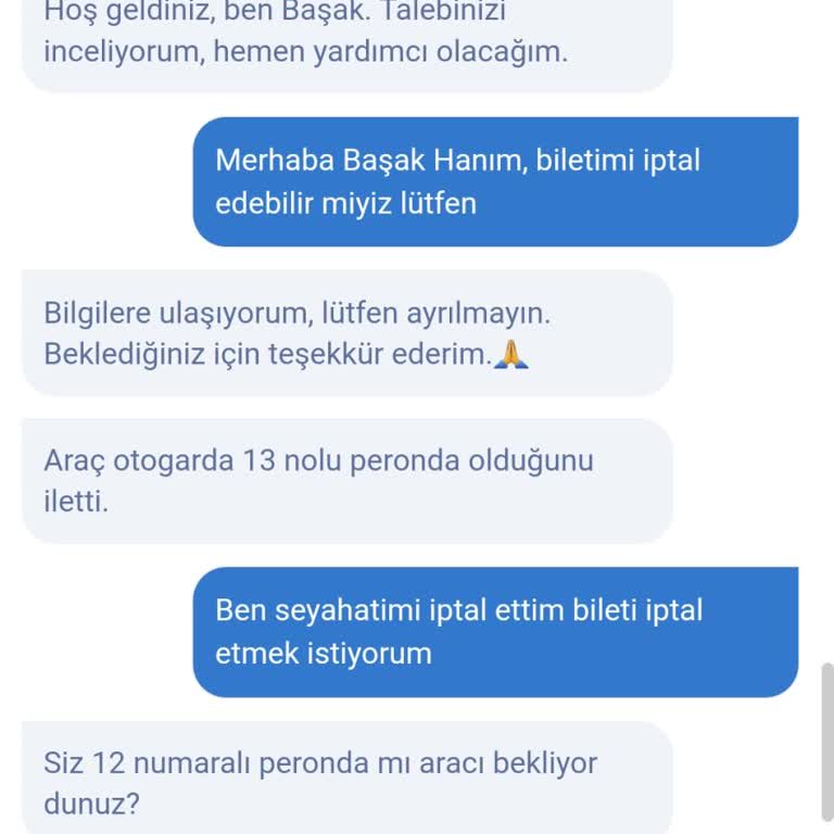 Obilet.com Bileti İptal Etmiyor.