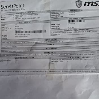 ServisPoint Servis Raporları Çelişiyor Ücretli Ana Kart Tamiri