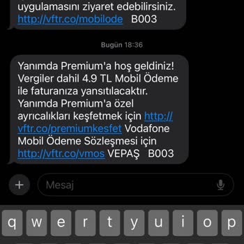 Vodafone Yanımda Premium Hatası