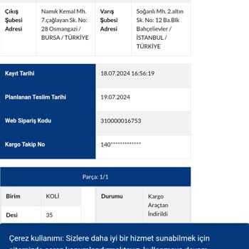 Sürat Kargo Esenyurt Aktarmada Kargom Kayboldu