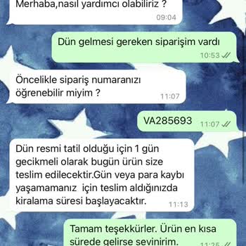Varsapp Uygulamasında Sipariş Teslimat Sorunu