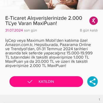 Maximum Mobil Maximum Kampanya İşlemiyor