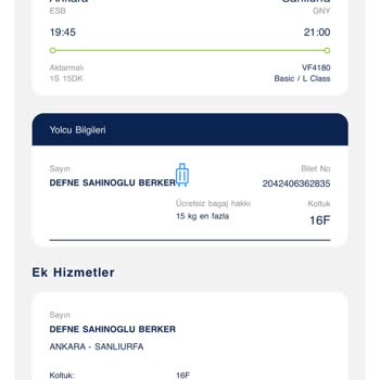 AJet (Anadolu Jet) Ücretli Check-inde Verirken Koltuğun Değişmesi