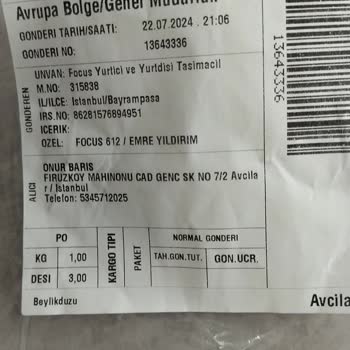 Scatti Firma Ürünümü Eksik Getirdi