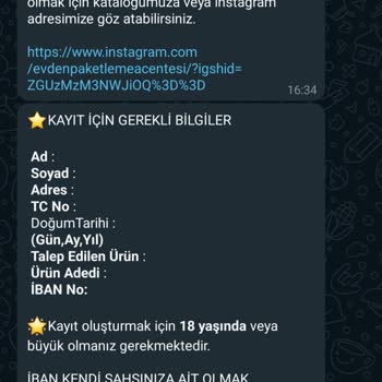 Paketlemeacentesi (Instagram) Paketleme İşi Şikayet Var
