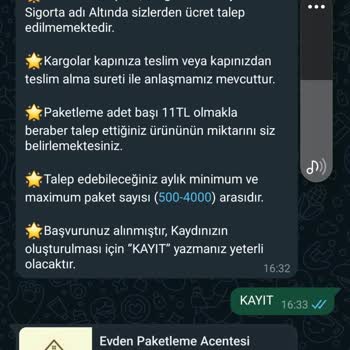 Paketlemeacentesi (Instagram) Paketleme İşi Şikayet Var