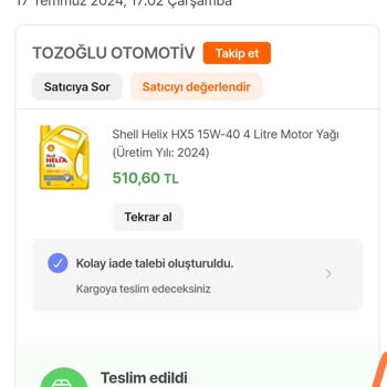 Hepsiburada İade Sorunu Ve Tozoğlu Otomotiv Yanlış Ürün Göndermesi