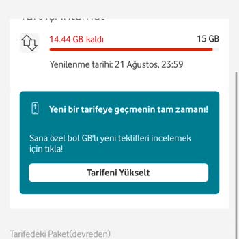 Vodafone Tarife Özelliği/Fahiş Fiyatlar