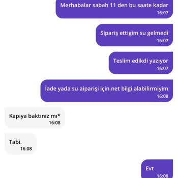 Getir Su Siparişi Verdiğim Halde Elime Ulaşmadı